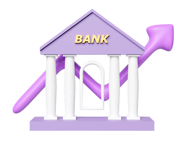 Bank investment profit  3D Illustration