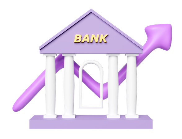 Bank investment profit  3D Illustration