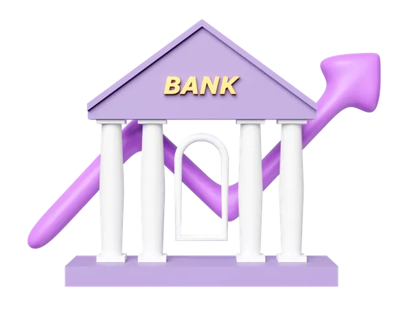 Bank investment profit  3D Illustration