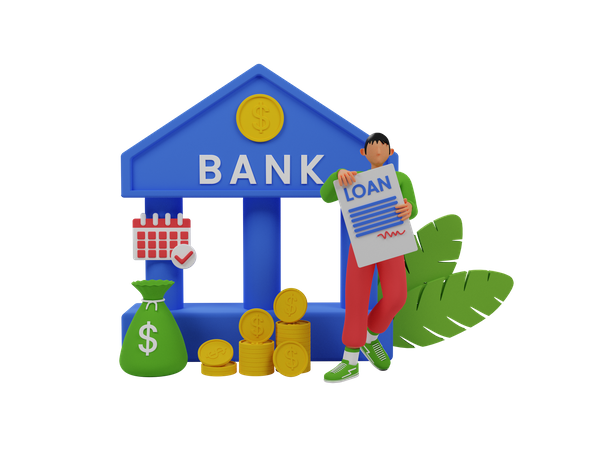 Bank loan  3D Illustration