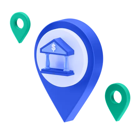 Bank Location  3D Icon