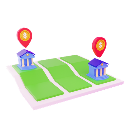 Bank Location  3D Icon