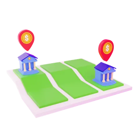 Bank Location  3D Icon