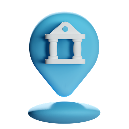 Bank Location Pin  3D Icon