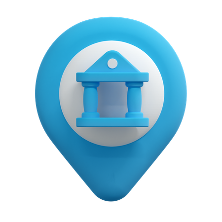 Bank Location Pin  3D Icon