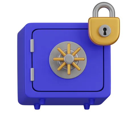 A 3 D Icon Showing A Safe Deposit Box With A Padlock Highlighting Secure Storage And Protection Of Valuable Assets 3D Icon