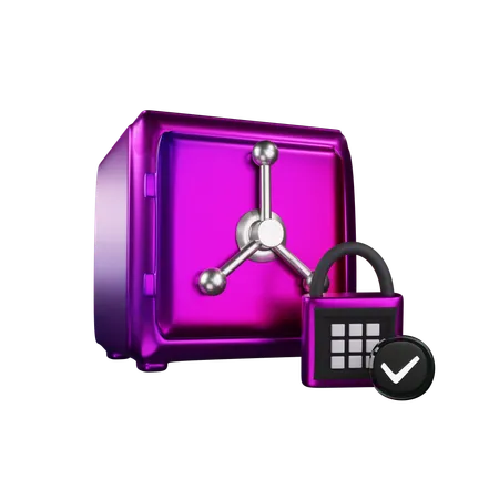 Safe And Padlock 3D Icon