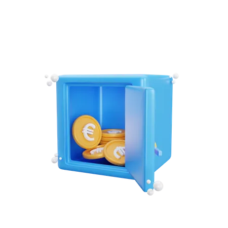3 D Euro Bank Locker Icon Illustration Object 3D Icon