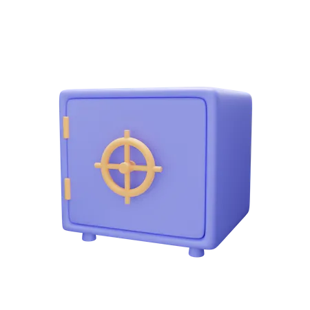 3 D Illustration Of Secured Bank Locker 3D Icon
