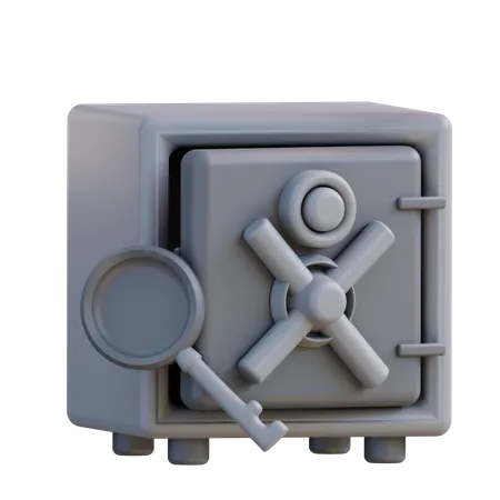 3 D Illustration Of Money Safe Lock Box 3D Icon