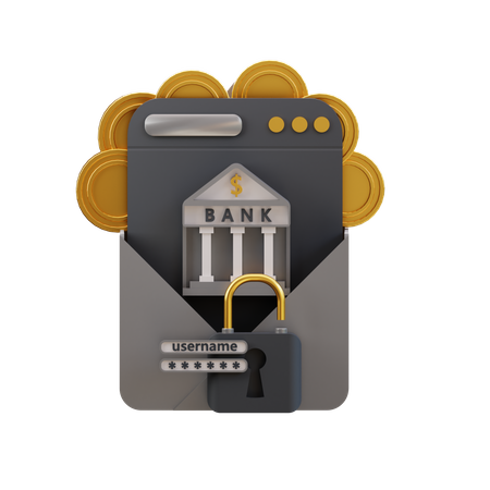 Bank Mail  3D Icon