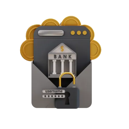 3 D Email Mobile Banking Icon 3D Icon