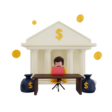 Bank Manager  3D Illustration