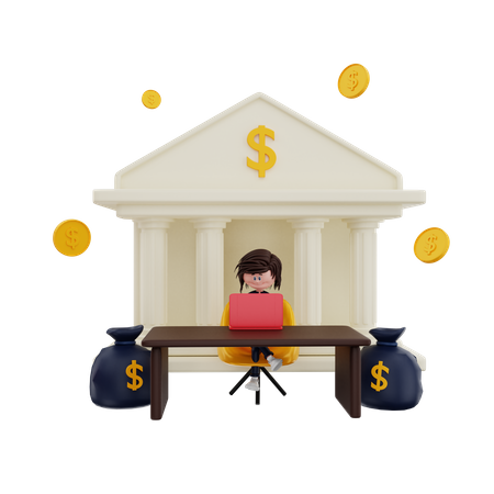 Bank Manager 3D Illustration