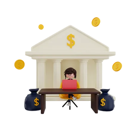Bank Manager  3D Illustration