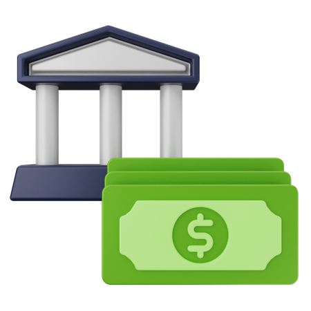 Bank Money Dollar  3D Icon