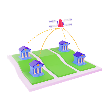 Bank Network  3D Icon