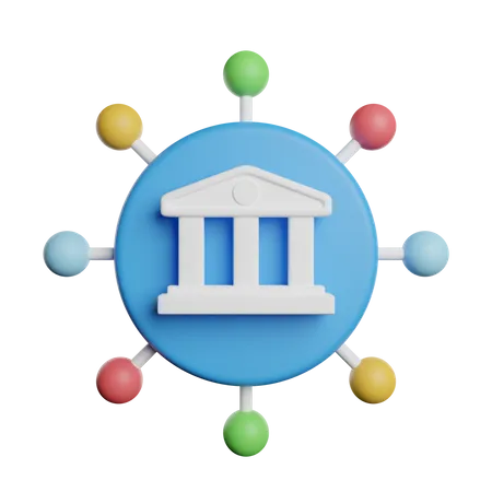 Bank Network  3D Icon