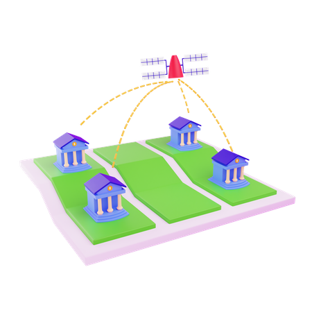 Bank Network  3D Icon