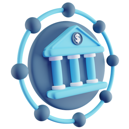 Bank Network  3D Icon