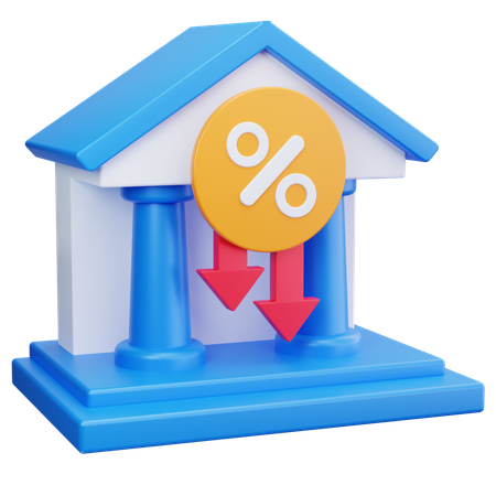 Bank Rate Drop  3D Icon
