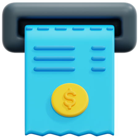 Bank Receipt  3D Icon