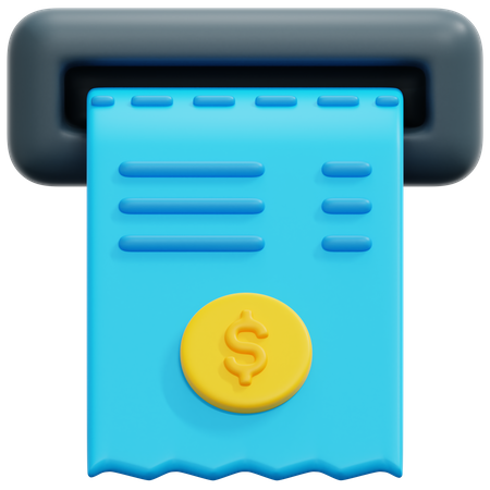 Bank Receipt  3D Icon