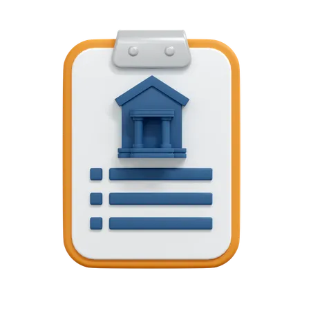 Bank Report  3D Icon