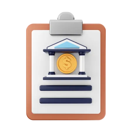 Bank Report 3D Icon