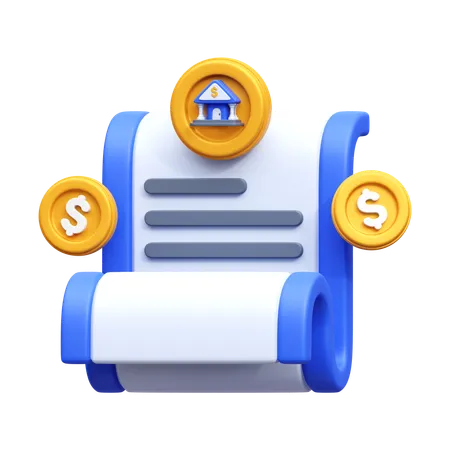 Bank Check 3 D Render Icon Illustration 3D Icon