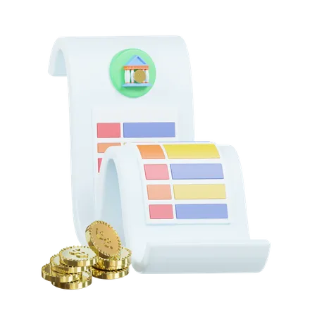 Bank Statement  3D Icon