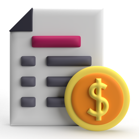 Bank Statement  3D Icon