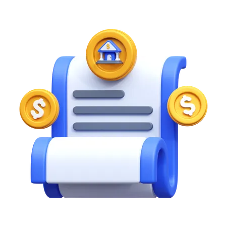 Bank Statement  3D Icon