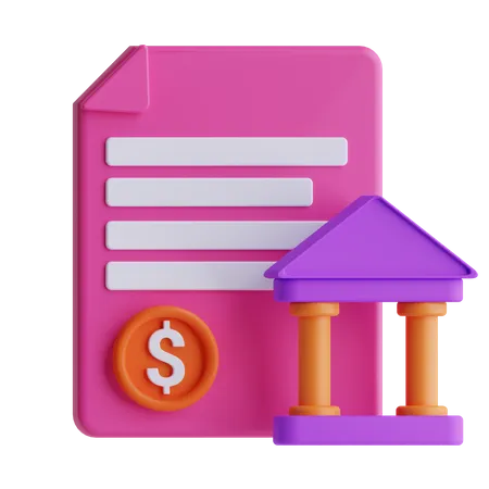 Bank Statement  3D Icon