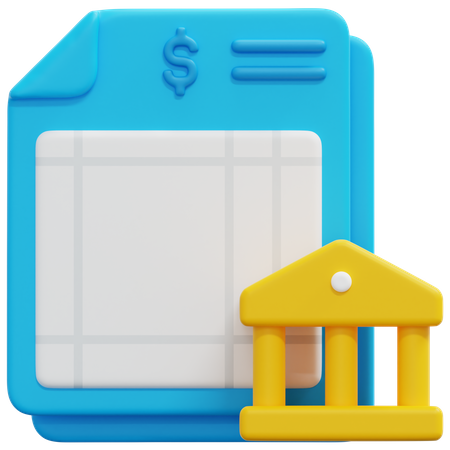 Bank Statement  3D Icon