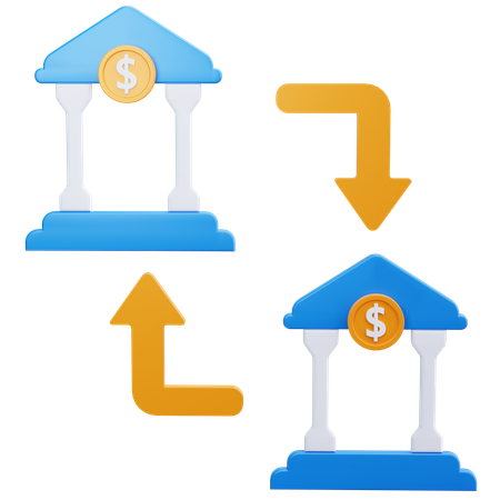 Bank To Bank Transfer  3D Icon