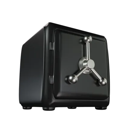 Black Safe Box Locked 3D Icon
