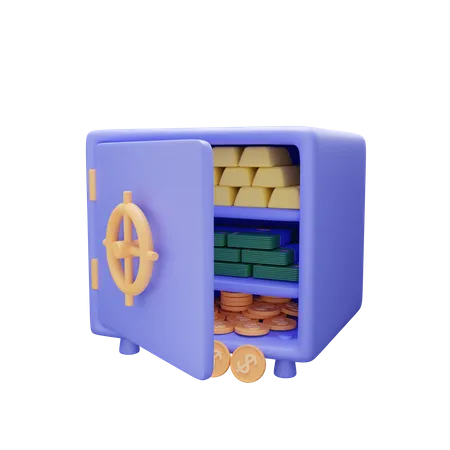 3 D Illustration Of Secret Bank Vault 3D Icon