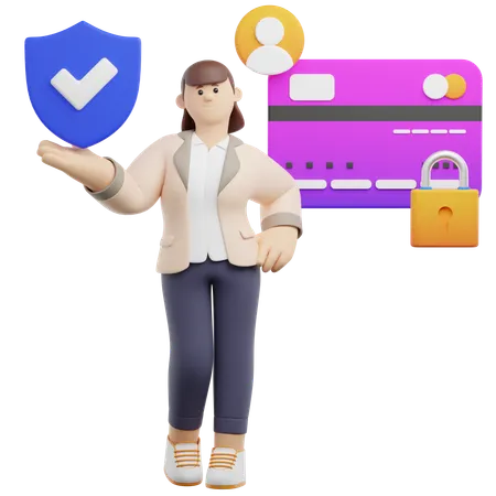 銀行口座保護  3D Illustration