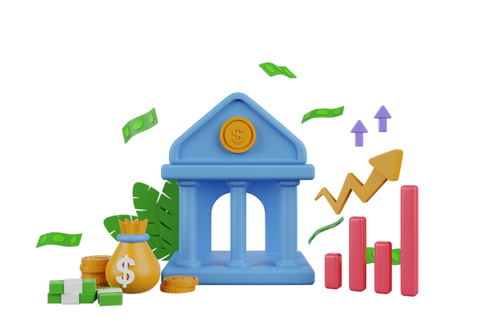 Banking financial 3D Illustration