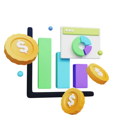 Banking Graphic Chart  3D Icon