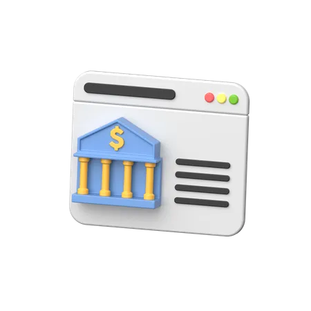 Banking Website Icon Depicts Online Platform Offering Financial Services Account Management Transactions And Information For Digital Banking Customers 3D Icon