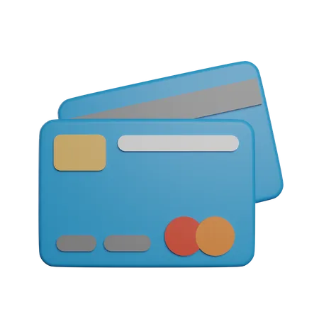 Finanzelement Bankkarten Digitales Geld Finanzen In Blau 3D Illustration
