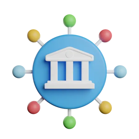 Bankennetzwerk  3D Icon