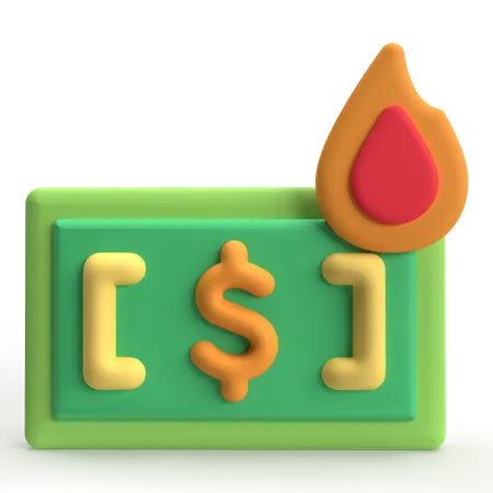 Banknote Burn  3D Icon