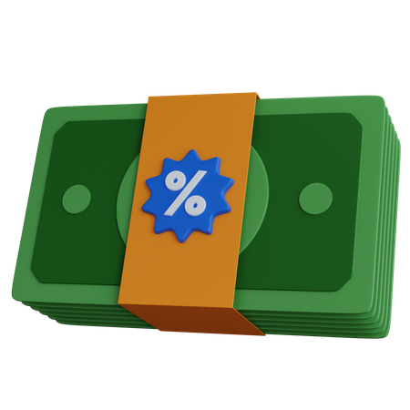 Banknote With Percent  3D Icon