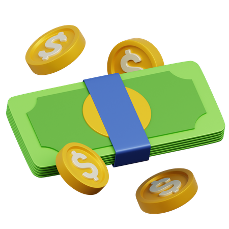 Banknotes and Coins  3D Icon