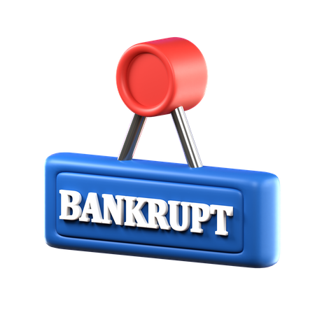 Bankrupt Sign  3D Icon