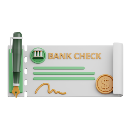 Bankscheck  3D Icon