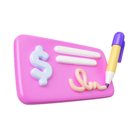 Bankscheck  3D Icon